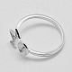 Verstellbare 925 Sterling Silber Manschette Ring Komponenten STER-K038-034P-3
