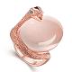 Graziosi anelli per dito di animali cat eye in lega di stagno placcati in vero oro rosa per donna RJEW-BB01101-7B-1