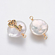 Conectores de eslabones de perlas naturales PEAR-L027-12-3