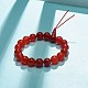 Natural Carnelian Round Beads Stretch Bracelet BJEW-JB07235-04-2