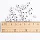 Perline di lettere con foro orizzontale in acrilico bianco X-PL37C9308-Y-3