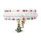 Ensemble de bracelets extensibles en perles de verre et perles de rocaille 4pcs 4 styles BJEW-JB09373-2