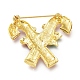 Golden Plated Alloy Brooches JEWB-L011-022G-2