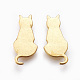 合金子猫カボション  UVレジンDIY用  エポキシ樹脂  プレスジュエリー  猫のシルエット  ゴールドカラー  17x8x1mm PALLOY-WH0051-01G-06-2