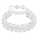 Scintillante braccialetto di perline intrecciate di vetro tondo BJEW-SW00082-01-1