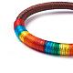 Bracelets faits main de fil de polyester de corde tressée BJEW-F360-I04-3