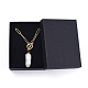 Collane con pendente di perle keshi di perle barocche naturali NJEW-JN02814-4