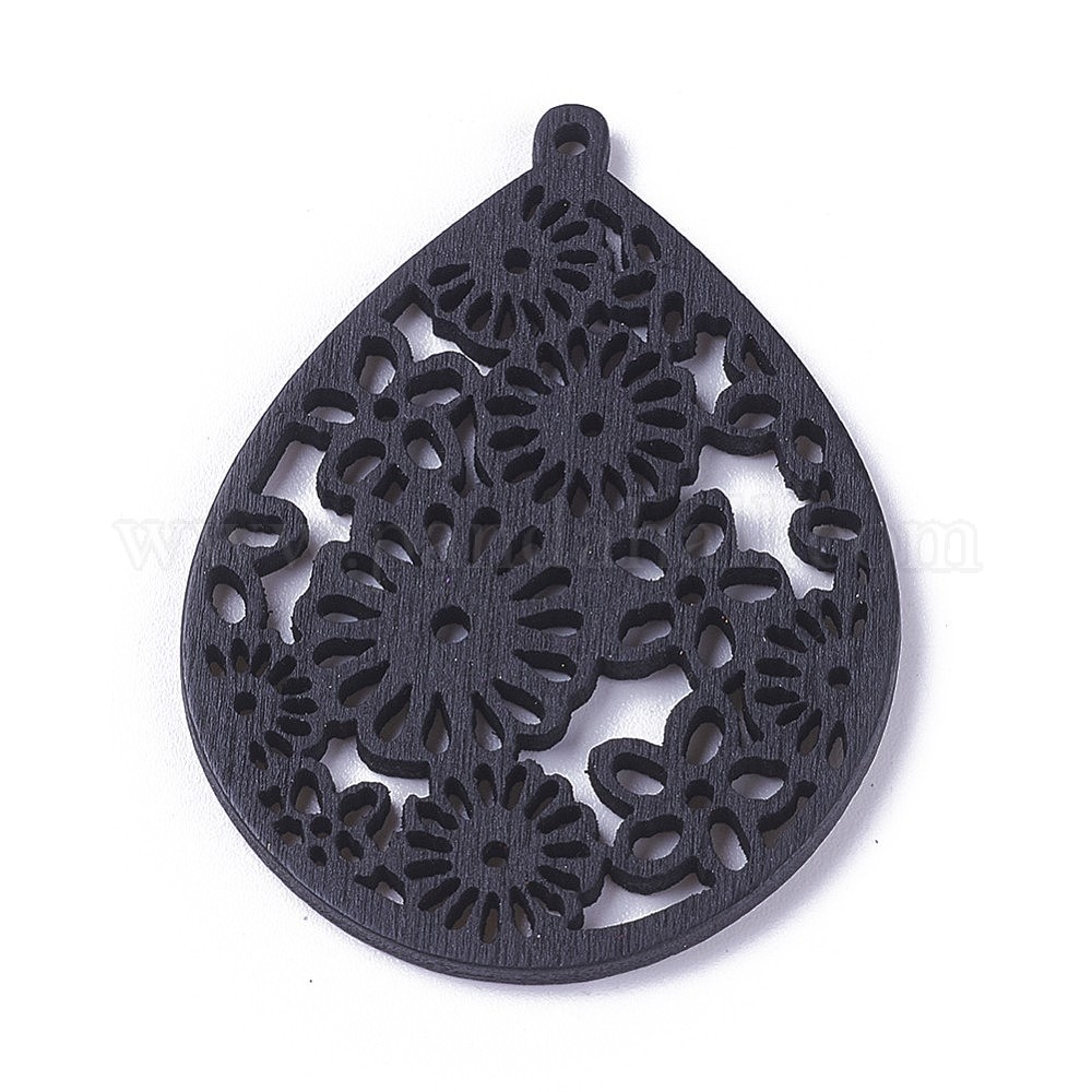 Lot de 5 Pendentifs en bois 'Rayher' Feuille
