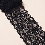 Elastic Lace Trim, Lace Ribbon For Sewing Decoration, Black, 80mm