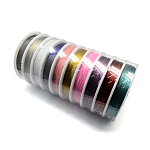 Tiger Tail Wire,Nylon-coated Stainless Steel,Mixed Color,0.38mm,about 196.85 Feet(60m)/roll,10 rolls/set