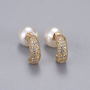 Серьги-гвоздики из циркония EJEW-K083-08G