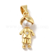 Латунные микропаве прозрачные подвески с фианитом KK-B059-31G
