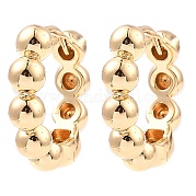 Серьги-кольца из латуни с бусинами EJEW-I289-06B-KCG