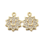 Brass Micro Pave Clear Cubic Zirconia Charms KK-H460-16G