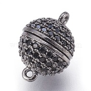 Магнитные застежки из латуни с цирконием и микропаве с петлями KK-O106-30A-B