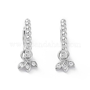 Серьги-кольца из латуни с кубическим цирконием EJEW-K245-26P