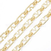 Letter V Brass & Iron Oval Link Chains CHC-N021-11