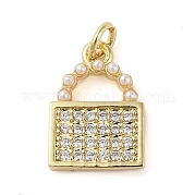 Латунные микропаве прозрачные подвески с фианитом KK-Q813-08B-G