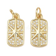 Латунные микропаве прозрачные кубические циркониевые подвески ZIRC-L076-055G-1