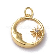 Латунные микропаве прозрачные подвески с фианитом ZIRC-L091-084G