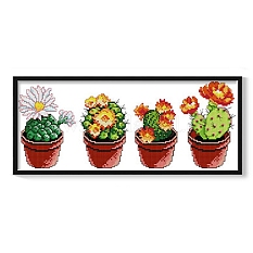 Kits de point de croix bricolage motif cactus pour débutants DIY-NH0002-01B