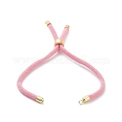 Fabricación de pulsera de hilo trenzado de nylon, fabricación de pulsera deslizante, con fornituras de latón, dorado, rosa perla, 8.66~9.06 pulgada (22~23 cm), agujero: 2.8 mm, longitud de una sola cadena: aproximadamente 4.33~4.53 pulgada (11~11.5 cm)