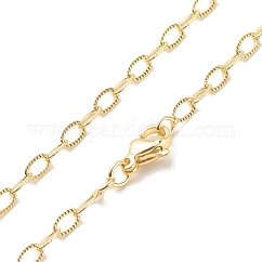 Collier de chaînes de câble en laiton pour les femmes, sans cadmium et sans plomb, véritable 18k plaqué or, 17.52 pouce (44.5 cm)