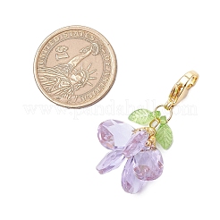 Decorazioni pendenti in vetro con fiori&nbsp;HJEW-MZ00262