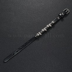 Bracelet rivets tête de mort en alliage&nbsp;BJEW-C037-03A