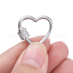 Messing Micro Pave klare Zirkonia Schraube Karabiner Schloss Charms&nbsp;ZIRC-E164-07P