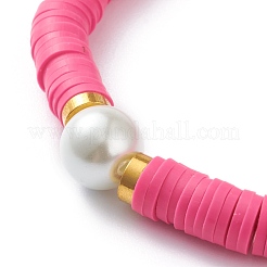 Bracelets élastiques faits à la main de perles heishi en pâte polymère&nbsp;X-BJEW-JB05759