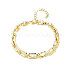 Messing-Armbänder mit rechteckigen Gliederketten für Frauen und Männer&nbsp;BJEW-K273-08G