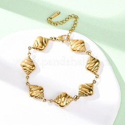 Bracelets à maillons en forme de coquillage en spirale en acier inoxydable 304 pour femmes&nbsp;BJEW-L706-04G