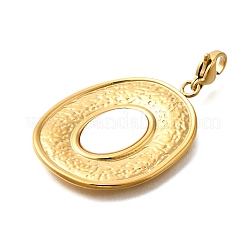 304 Edelstahl Pavé-Anhänger mit natürlichen weißen Muscheln&nbsp;STAS-R159-38G