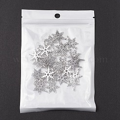 Pendentifs en alliage de style tibétain flocon de neige de Noël&nbsp;TIBEP-YW0001-58