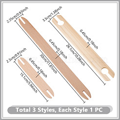 3 pieza de 3 estilos de lanzaderas para telares de madera&nbsp;TOOL-GA0002-04