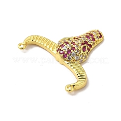 Charms connettore in ottone placcato cremagliera con micro pavé di zirconi cubici&nbsp;KK-P230-04G-04