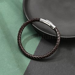 Ionenplattierte (IP) geflochtene Lederarmbänder für Männer&nbsp;BJEW-Z081-09
