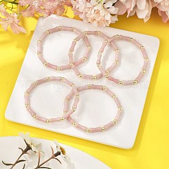 Bracelets extensibles en perles d'opale rose naturelle pour hommes et femmes&nbsp;BJEW-L171-03C
