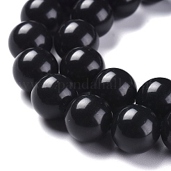 Pietra naturale nera perle di fili&nbsp;G-I288-A02-12mm