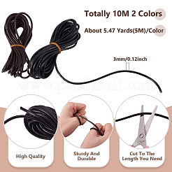 10 m Rindslederkordel in 2 Farben&nbsp;WL-TA0001-08A