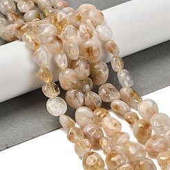 Fili di perle di quarzo lodolite giallo naturale&nbsp;G-P497-01E-39B
