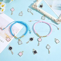 32 Stück 8 Stile Legierung Emaille Zirkonia Anhänger Liebespunkt Diamant Keylock Legierung Anhänger DIY Schmuck Zubehör&nbsp;JX549A
