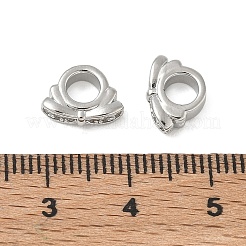 Messing Mikro ebnen Zirkonia European Beads&nbsp;CU-CBAC675-03P