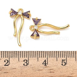 Pendentifs avec zircon cubiques à micro-pavés en laiton&nbsp;KK-A281-10G-01