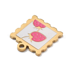 Pendentifs en acier inoxydable 304 émaillés&nbsp;STAS-R169-03B-G