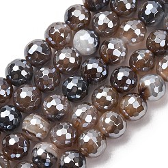 Chapelets de perles en agate naturelle électrolytique&nbsp;G-B191-A07-8mm-12