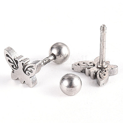 Anlaufgeschützte 201 Edelstahl Barbell Knorpel Ohrringe&nbsp;LS-EJEW-R147-20