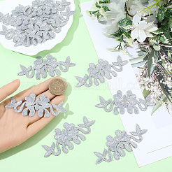 10 pieza de parches de poliéster con flores para planchar o coser&nbsp;DIY-GF0011-76A
