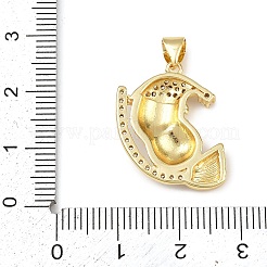 Weihnachts-Messing-Mikropflaster-Zirkonia-Emaille-Anhänger&nbsp;KK-B164-01G-01
